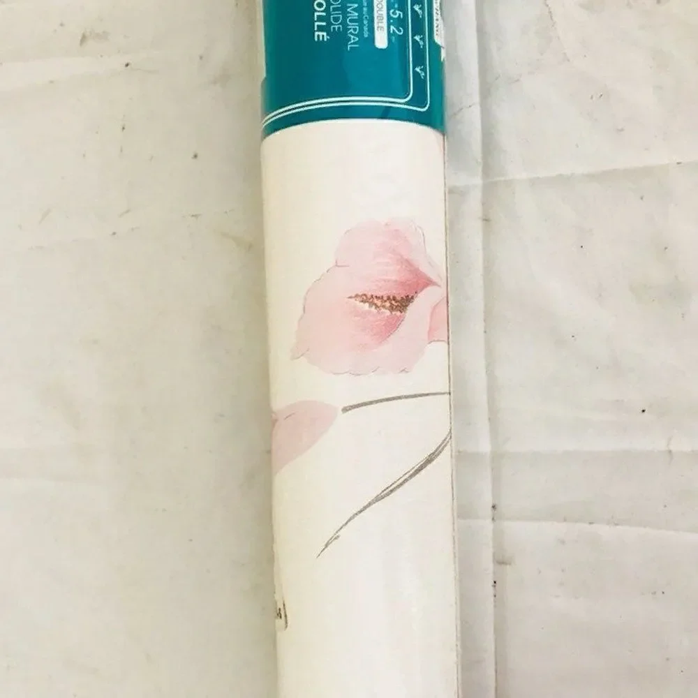 Pink Lily Flower Wallpaper JOSEPHSON Solid Vinyl Wallcovering